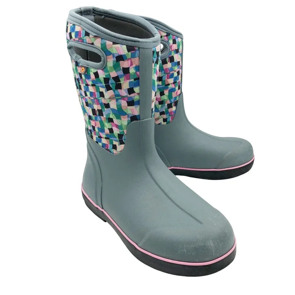 BOGS Kids Classic II Checkered Geo Insulated Winter Snow Boots Kids 6